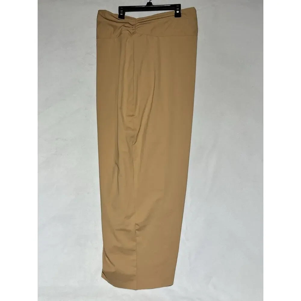 Skims Nude Ochre Sarong Swim Skirt Size XL Tan Stretch Wrap Tie Knot Cover Up